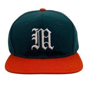 Vintage New Era Pro Model Miami Hurricanes Snapback Hat 2-Tone‎